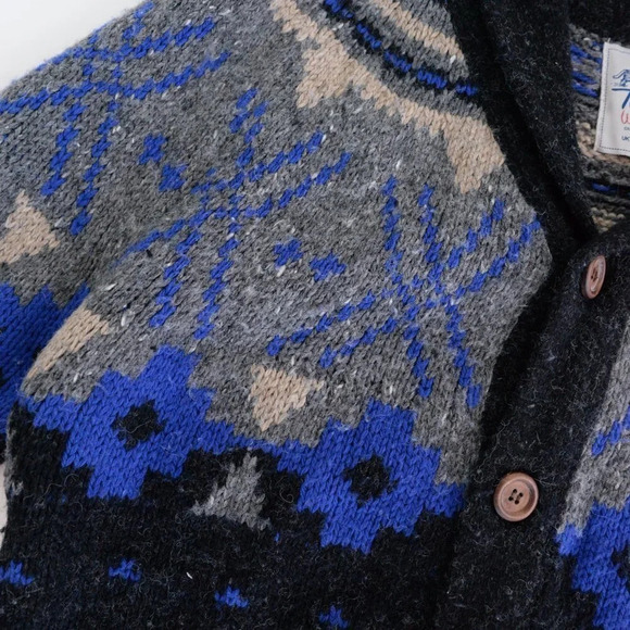 TopMan Black and Blue Knit Cardigan  ~Medium - Picture 6 of 14